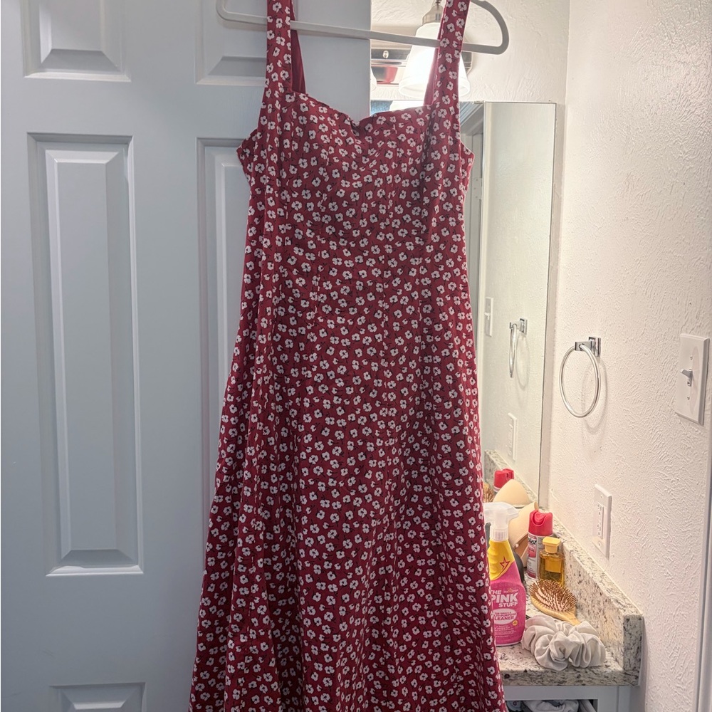Abercrombie & Fitch Red Floral Maxi Dress